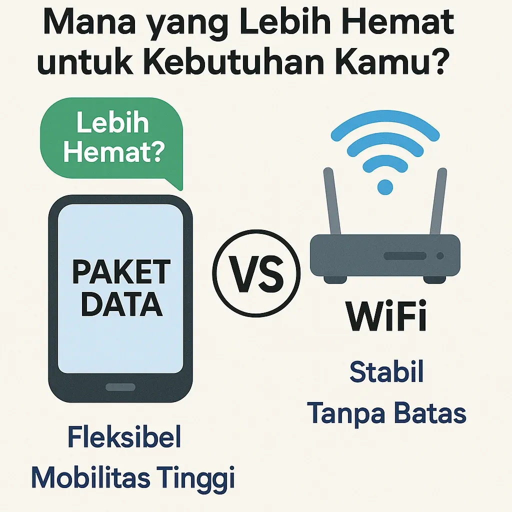 Paket Data vs WiFi Mana Lebih Hemat