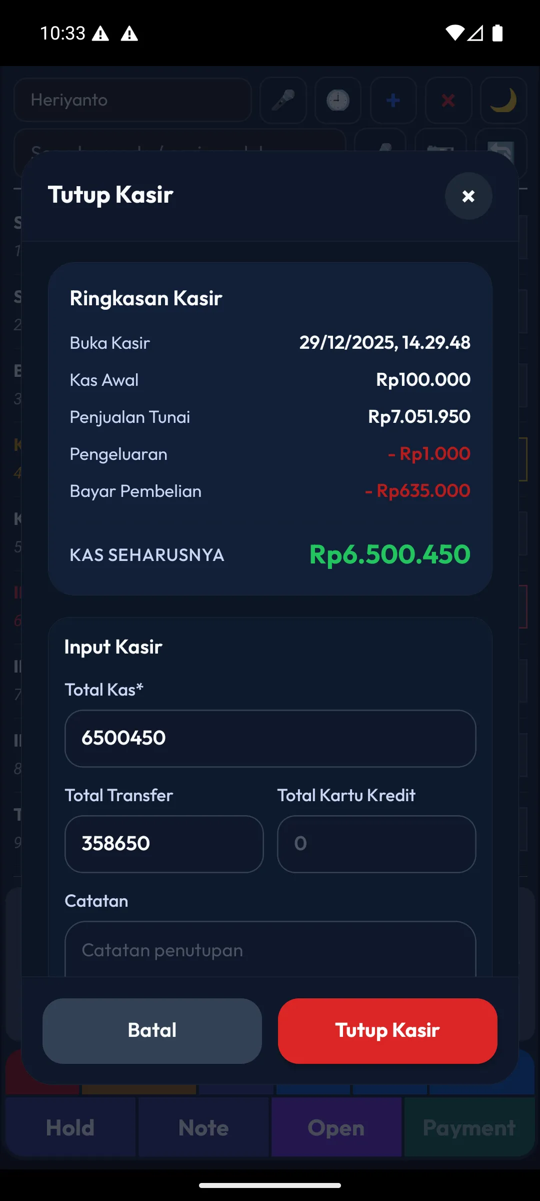 3 pos tutup kasir dark