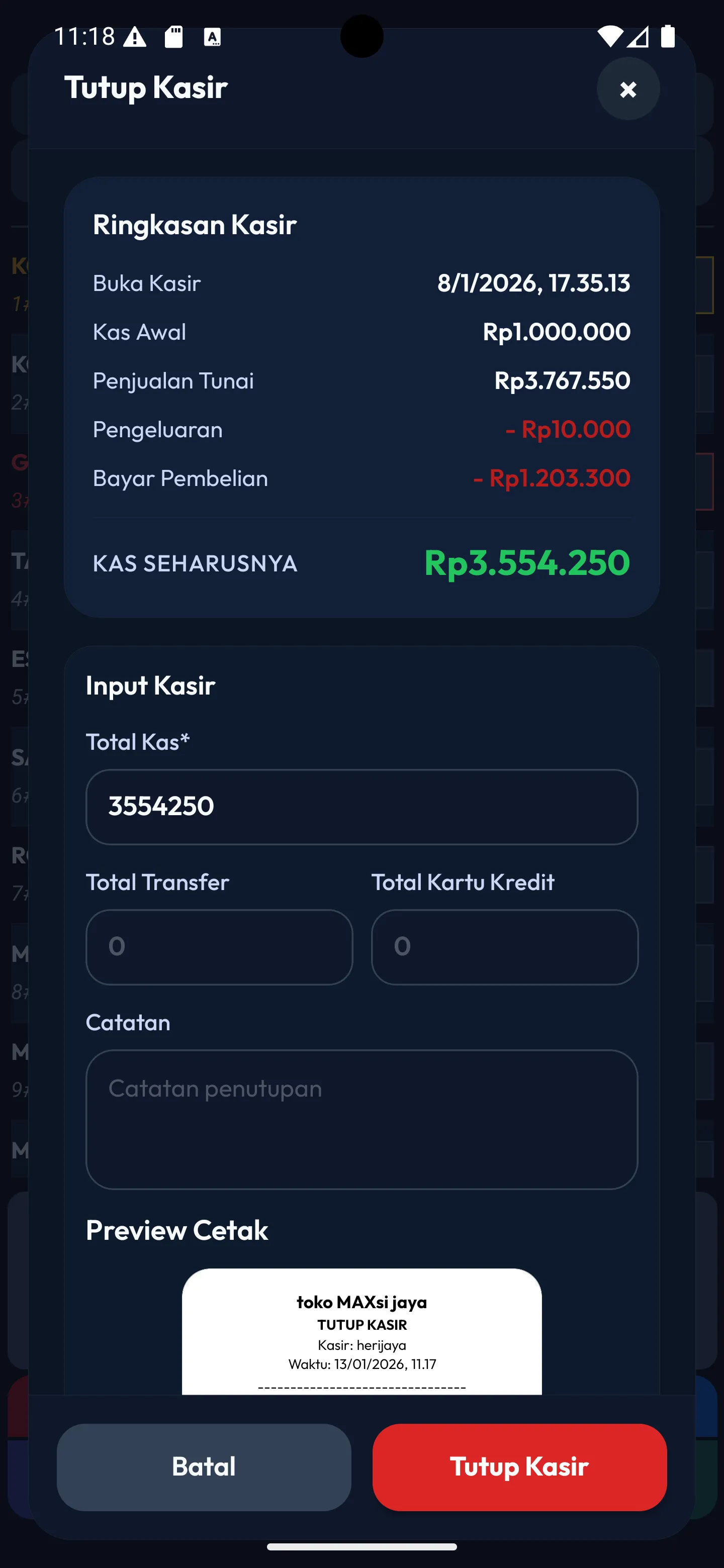 3 pos tutup kasir dark