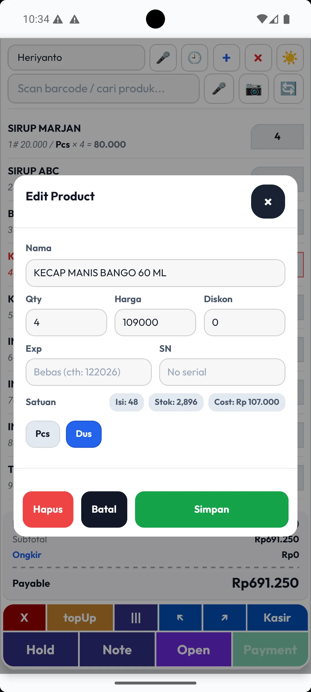 4 pos edit item light