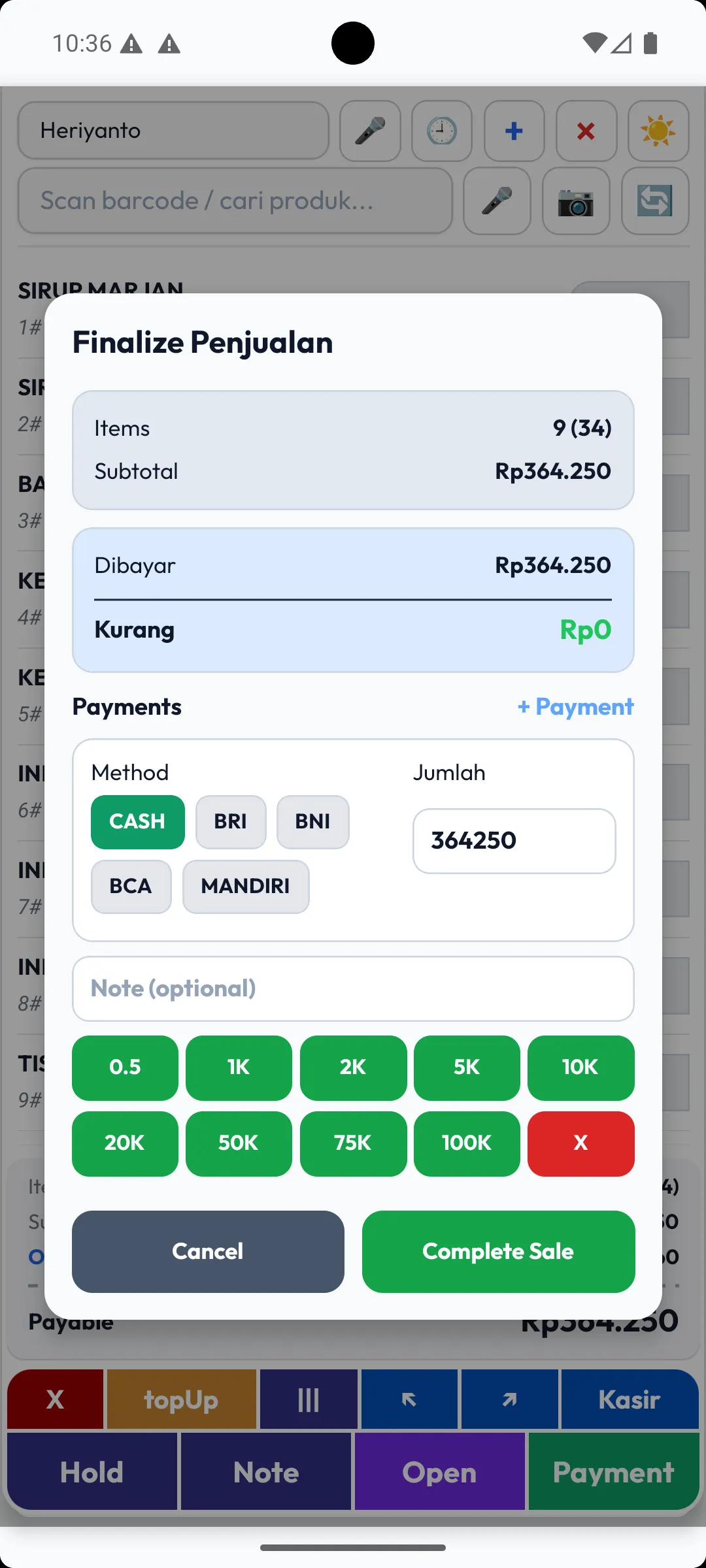 5 pos pembayaran light