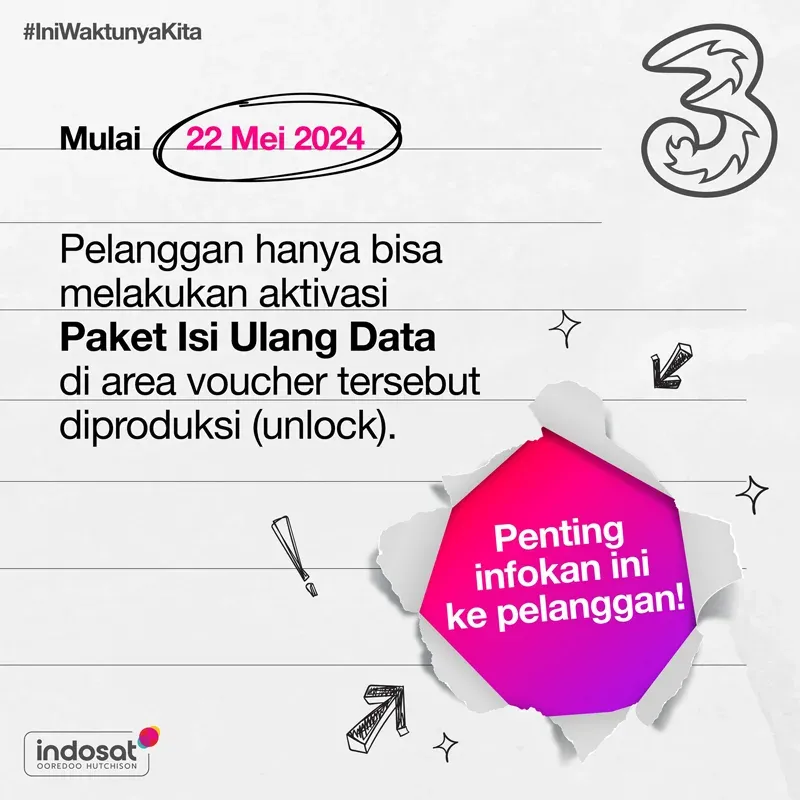 info geo lock voucher tri tidak bisa di topup di luar area pulau