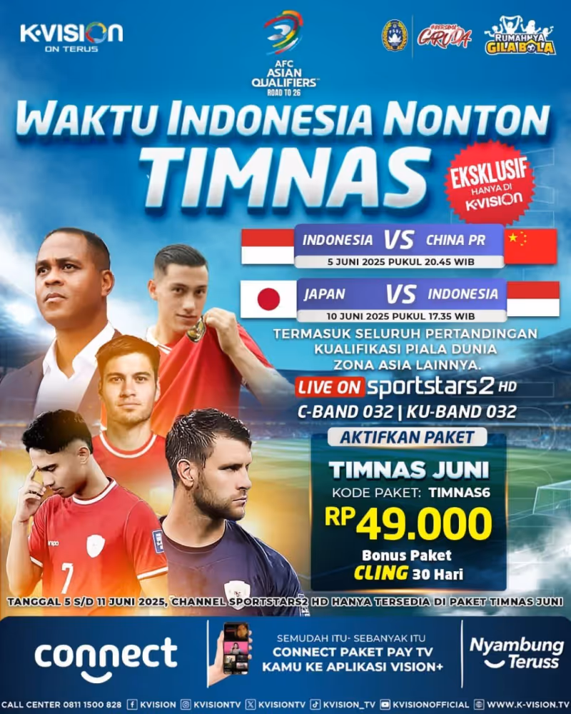 Paket K-VISION Kualifikasi Piala Dunia Juni 2025 — Siap Dijual!