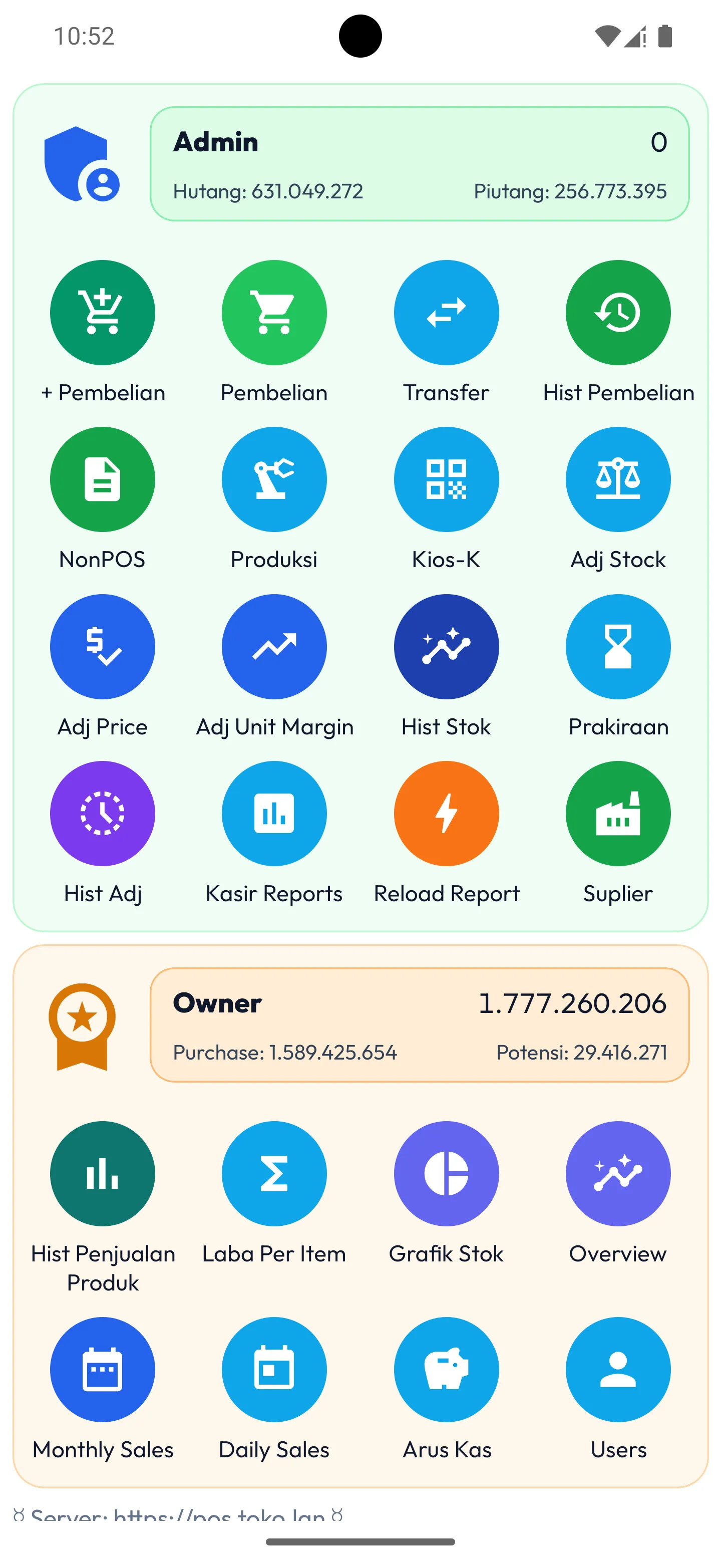 Tampilan aplikasi kasir toko sembako dan minimarket - stok dan laporan - MAXsi POS