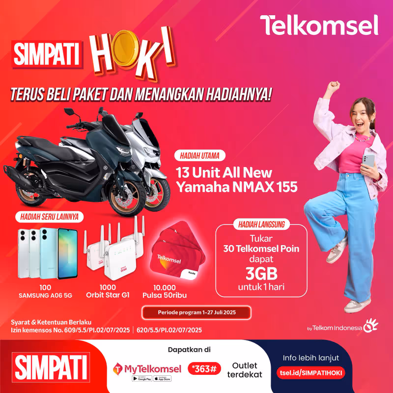 SIMPATI HOKI! Beli Paket & Menangkan Yamaha NMAX dan Hadiah Seru Lainnya