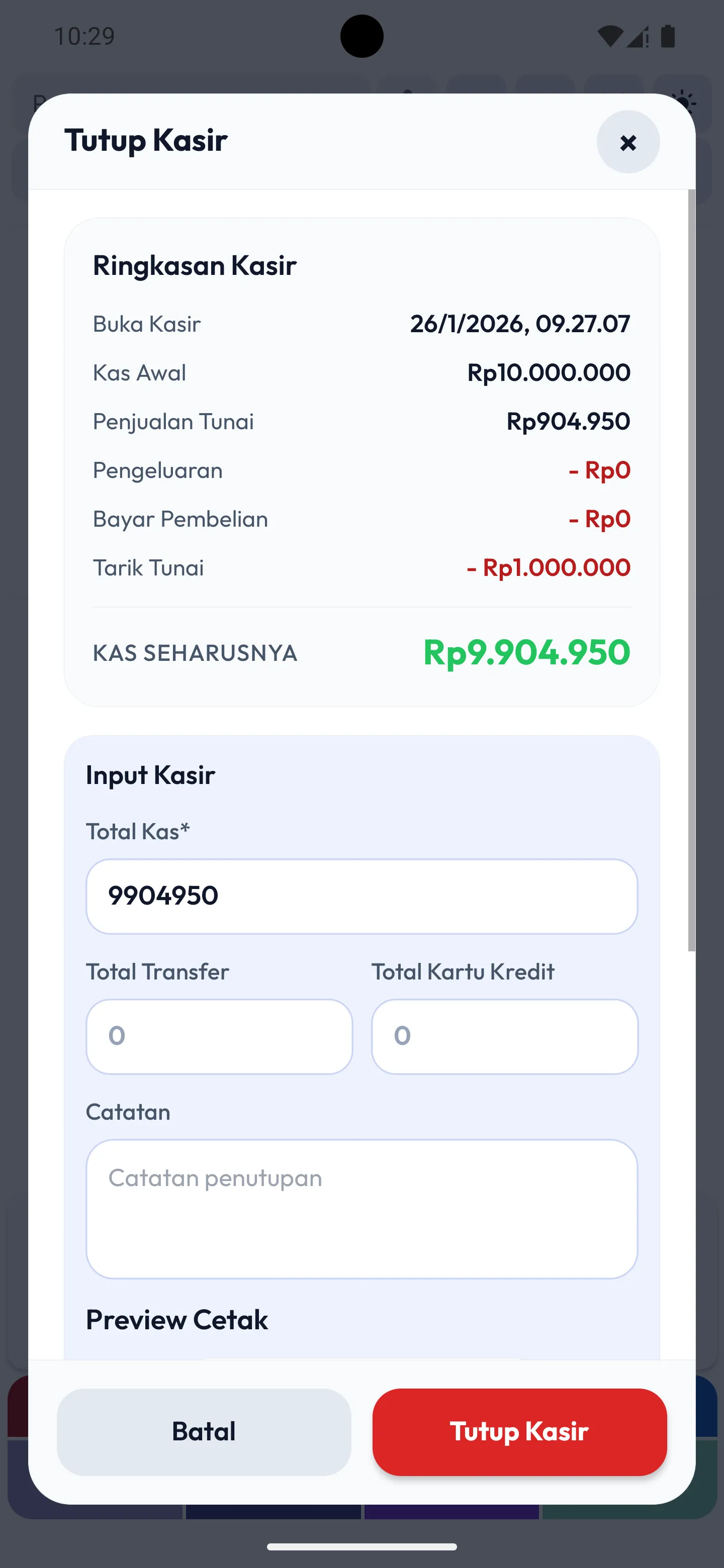 Cashier finance view - agent banking (CICO) & mobile phone shop POS - MAXsi POS