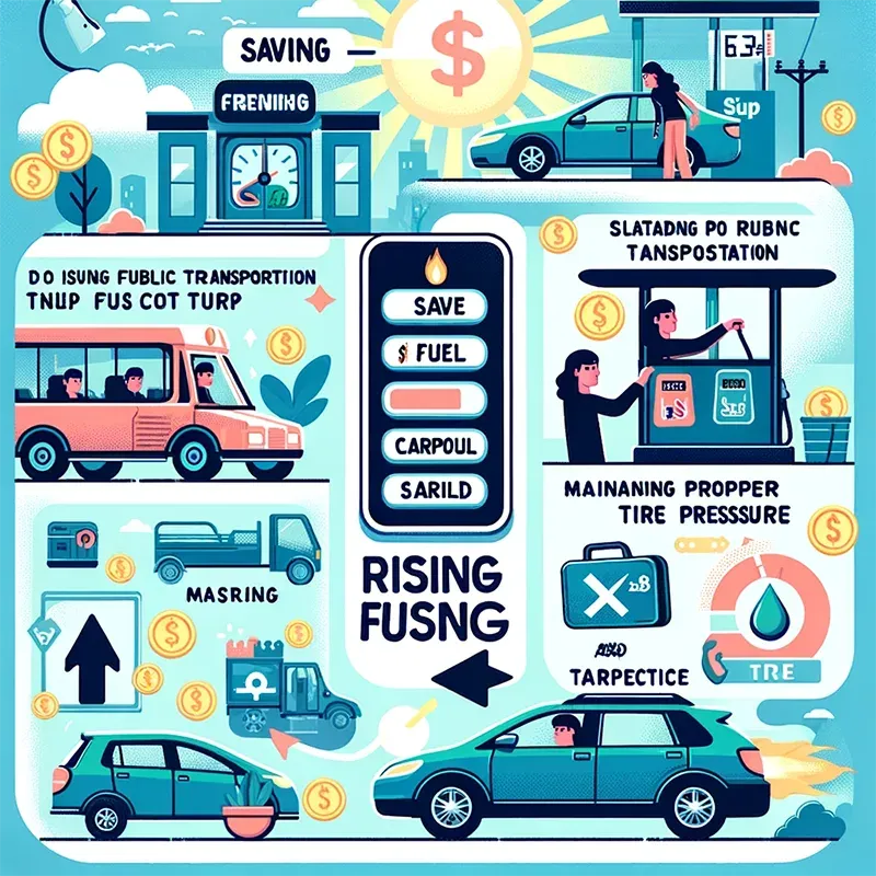 Infografis menghemat bahan bakar dan biaya transportasi.