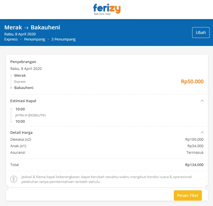 cara bayar tiket online