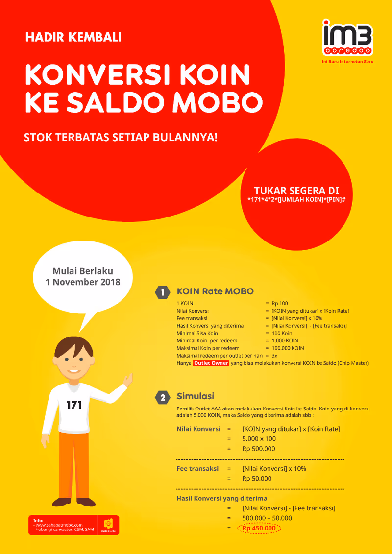 Perhitungan dan Cara Tukar Koin Mobo Indosat