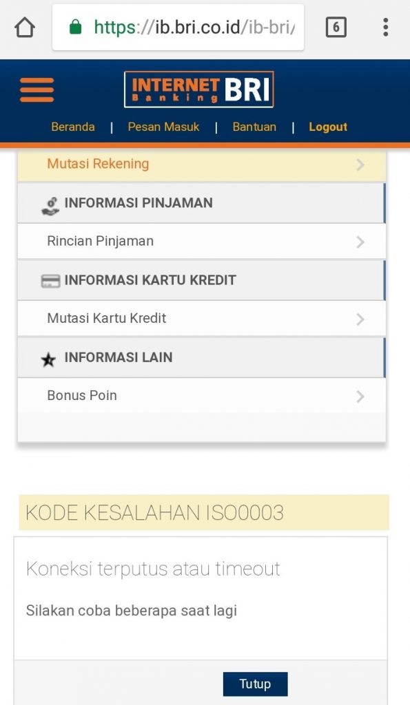 Macam-Macam Error Internet Banking BRI & Solusinya - MAXsi.id