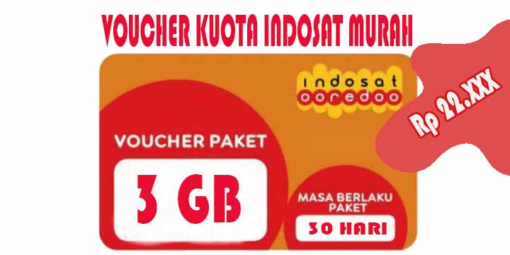 Promo Voucher Kuota Indosat 3 GB 30 Hari Murah - MAXsi.id