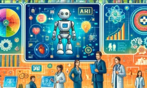 Pameran teknologi AI dalam kedokteran dan kesehatan.